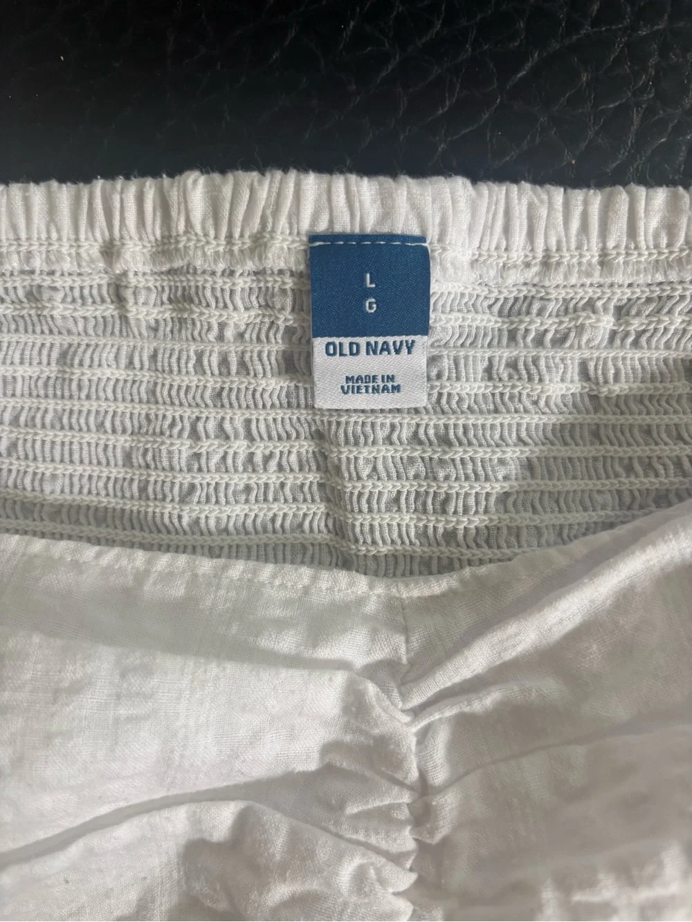 Old Navy White Peplum Blouse Puff Sleeve Size Large Cottagecore